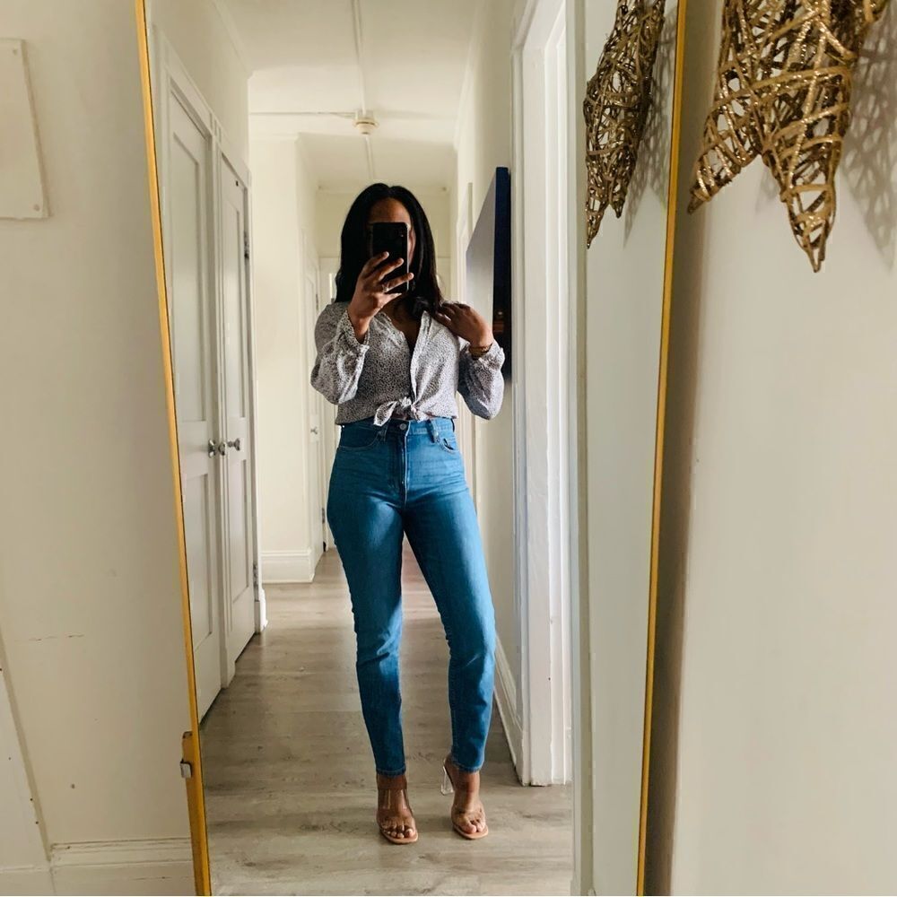 EVERLANE HIGH RISE SKINNY BLUE DENIM JEANS 27 - Picture 11 of 11